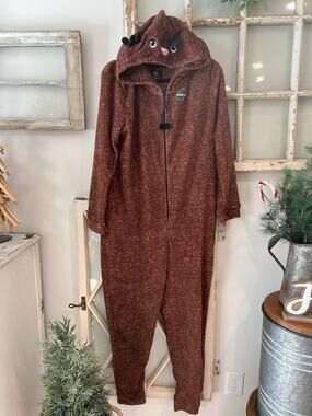 NWOT PJ Essentials size XL reindeer Christmas pajamas one piece